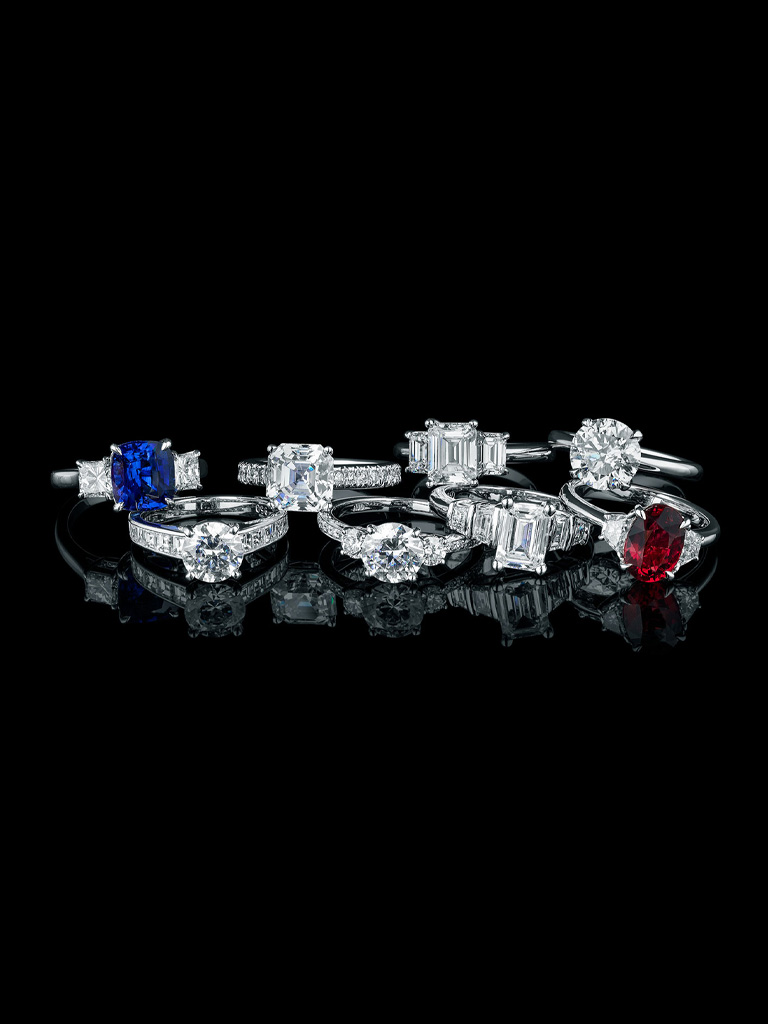 Collection of engagement rings Collection of engagement rings